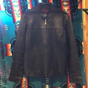 Black leather jacket